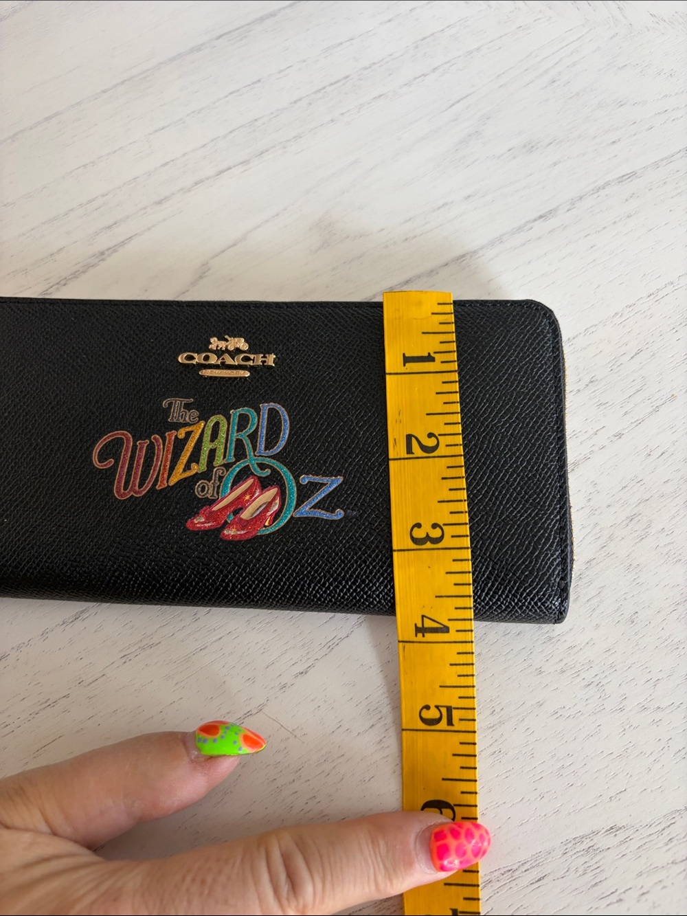 Coach Black Zip-Around Wallet with Multicolor 'Wizard of Oz' Graphic - Picture 6 of 6